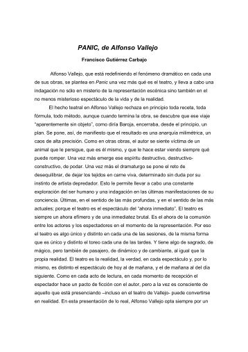 Para leer el prÃ³logo Francisco GutiÃ©rrez Carbajo ... - Alfonso VALLEJO