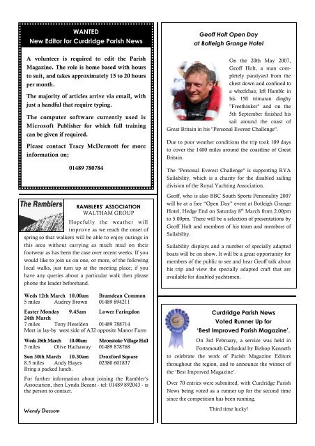 March 08 Curdridge Parish News - Hampshire County Council
