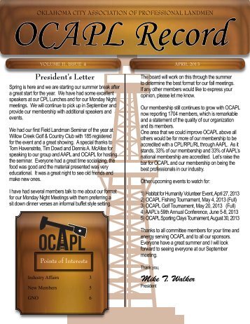 April - Oklahoma City Association of Professional Landmen