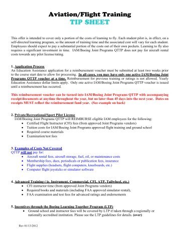 Flight Training Tipsheet - IAM/Boeing Joint Programs