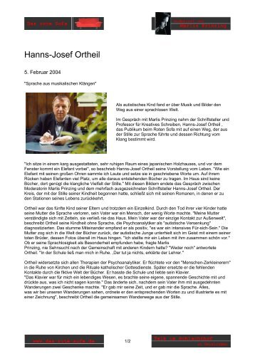 Hanns-Josef Ortheil - Marlis Prinzing