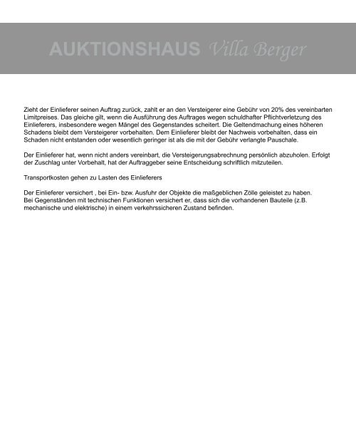 AUKTIONSHAUS Villa Berger 12. Auktion 12 . Mai . 2012
