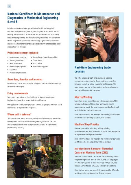 Engineering & Electrical Trades - Wellington Institute of Technology