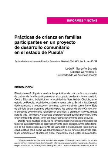 PrÃ¡cticas de crianza en familias participantes en un proyecto de ...