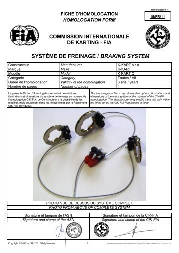 systÃ¨me de freinage / braking system - Nees Racing Kart Team