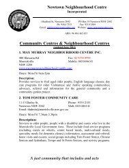 Community Centre & Neighbourhood Centre - Newtown ...