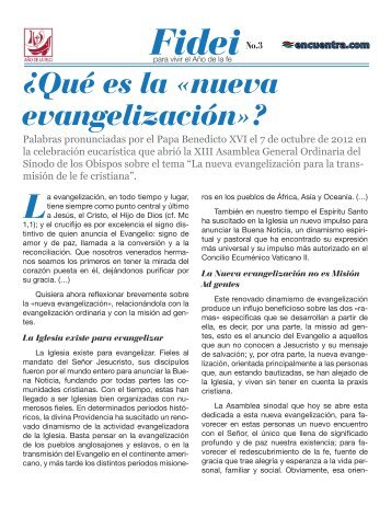 3. Qué es la nueva evangelización