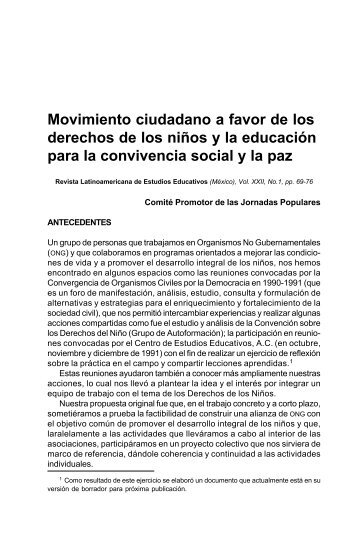 Movimiento ciudadano a favor de los derechos de los niÃ±os y la ...