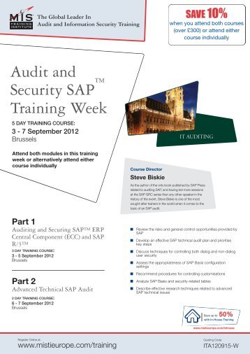 Audit and Security SAP Training Week - MIS Training