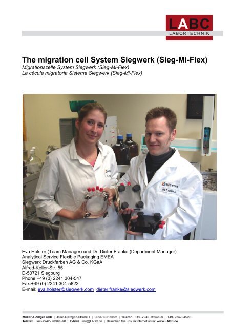 The migration cell System Siegwerk - LABC Labortechnik