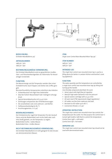 Geschirrspül- und reinigungsbrausen pre rinse spray units