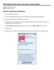 SPSS Statistics 18.0.1 Patch Instructions and Description Update .