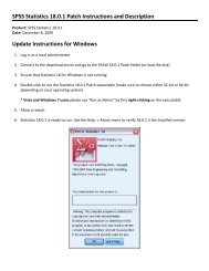 SPSS Statistics 18.0.1 Patch Instructions and Description Update ...