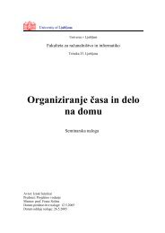 Organiziranje Äasa in delo na domu - Univerza v Ljubljani
