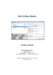 EEG CCPlay FilePro Product Manual - EEG Enterprises