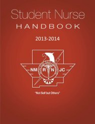 2013-2014 Student Nurse Handbook - New Mexico Junior College