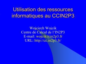 Utilisation des ressources au CCIN2P3