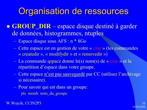 Utilisation des ressources au CCIN2P3