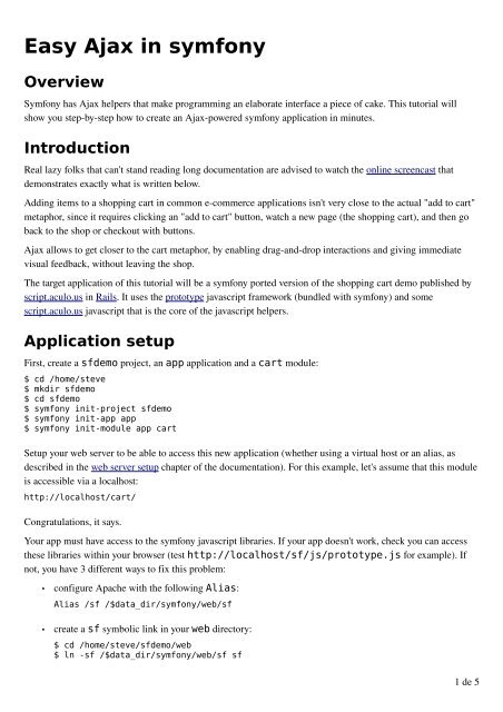 Easy Ajax in symfony - SUDHAKAR PIPES