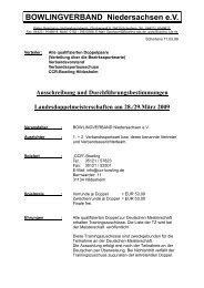 Dieter Steinmann - Bowlingverband Niedersachsen e.V.