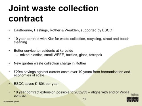 Waste Management Update - East Sussex County Council