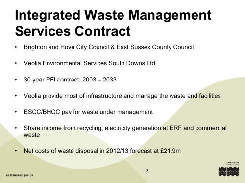Waste Management Update - East Sussex County Council