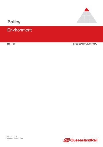 Environmental Sustainability Policy - Queensland Rail