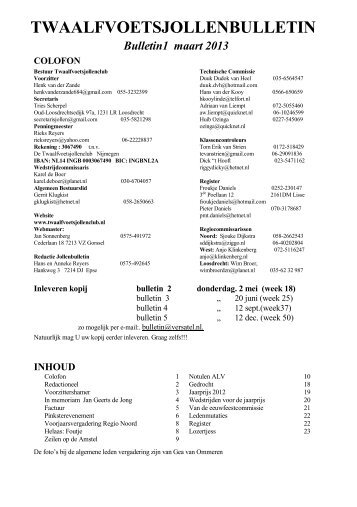 bulletin 2013/1 - De Twaalfvoetsjollenclub