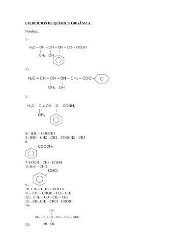 EJERCICIOS DE QUÍMICA ORGÁNICA Nombrar: 1. - ies ana maría ...