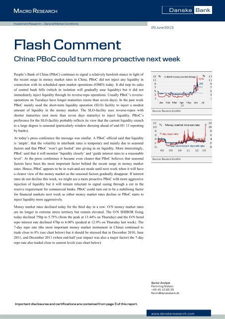 Flash Comment China - Danske Analyse - Danske Bank