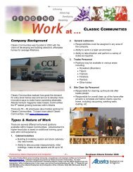 CLASSIC COMMUNITIES - Palliser Economic Partnership