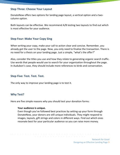 Designing an Effective Landing Page - Network for Good Learning ...