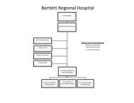 Bartlett Regional Hospital's Organizational Chart.