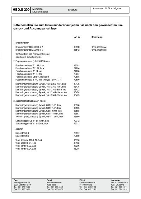 Armaturen für Spezialgase 4/2010 B04-01 ... - Carbagas