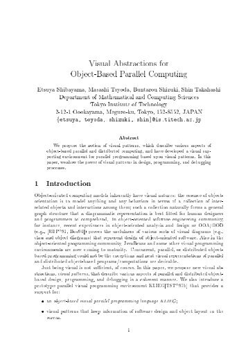 Visual Abstractions for Object-Based Parallel Computing 1 Introduction