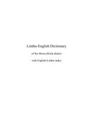 Limbu-English Dictionary - Lacito
