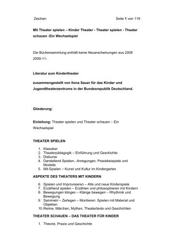 Mit Theater spielen - Theater und Schule