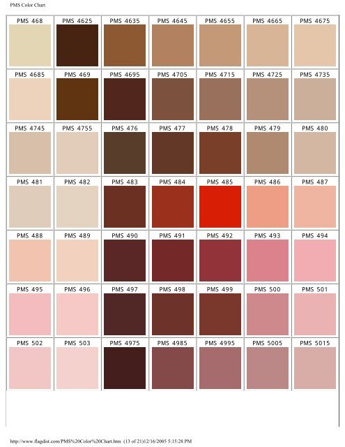 Pms Color Chart Red