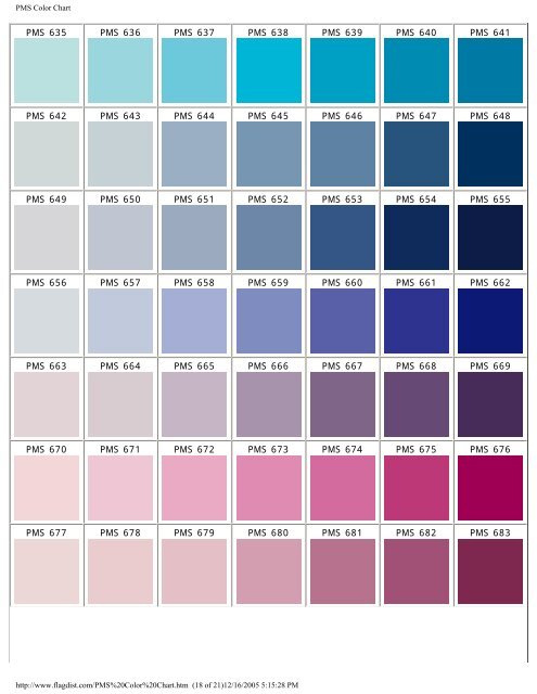 Pink Pms Color Chart