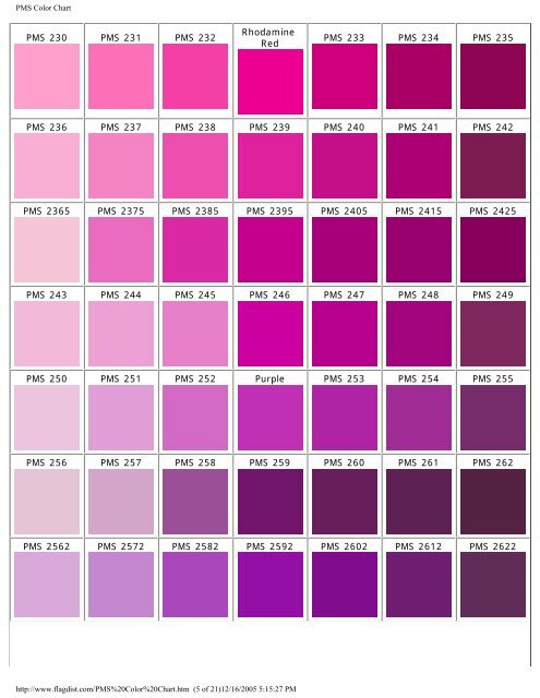 Pms Purple Color Chart