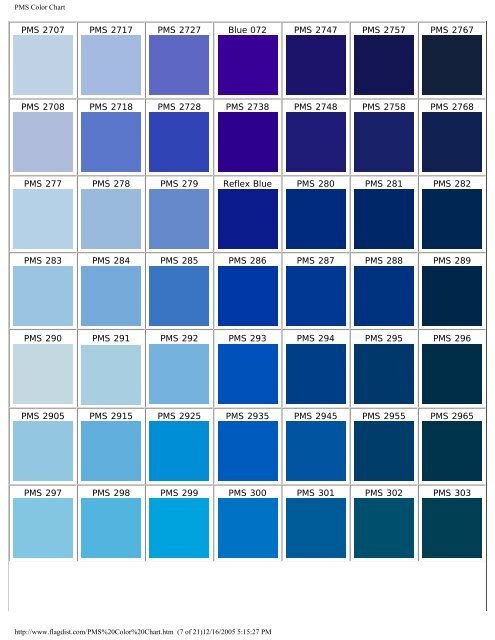 Pms Color Chart Blue