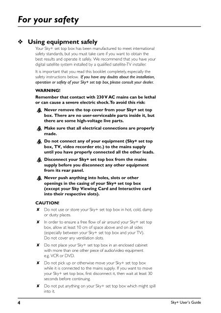 Sky+ User's Guide - Astra 2D