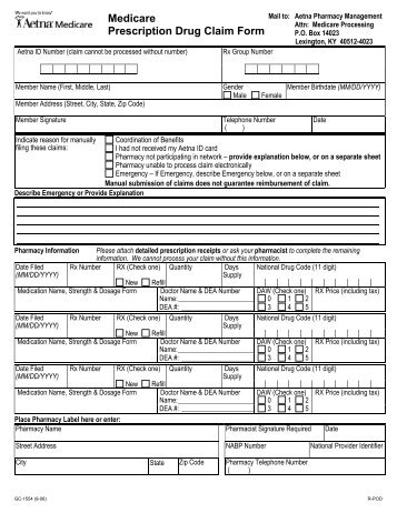 Medicare Prescription Drug Claim Form