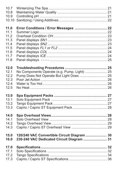 2002 Portofino Series Owners Manual - Sundance Spas