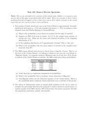 Stat 145: Exam 3 Review Questions