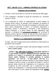 Procedure operative per gli ARTT. 186 E 187 DEL CDS - in vigore ...