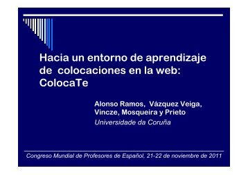 colocaciÃ³n - Diccionario de Colocaciones del EspaÃ±ol