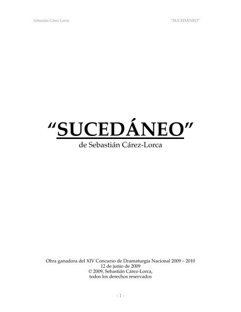 SucedÃ¡neo - SebastiÃ¡n CÃ¡rez-Lorca