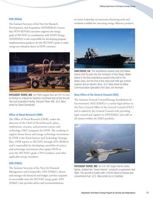 Naval Energy Strategic Roadmap - US Department of the Navy ...
