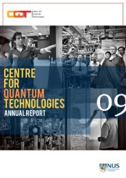 2009 - Centre for Quantum Technologies